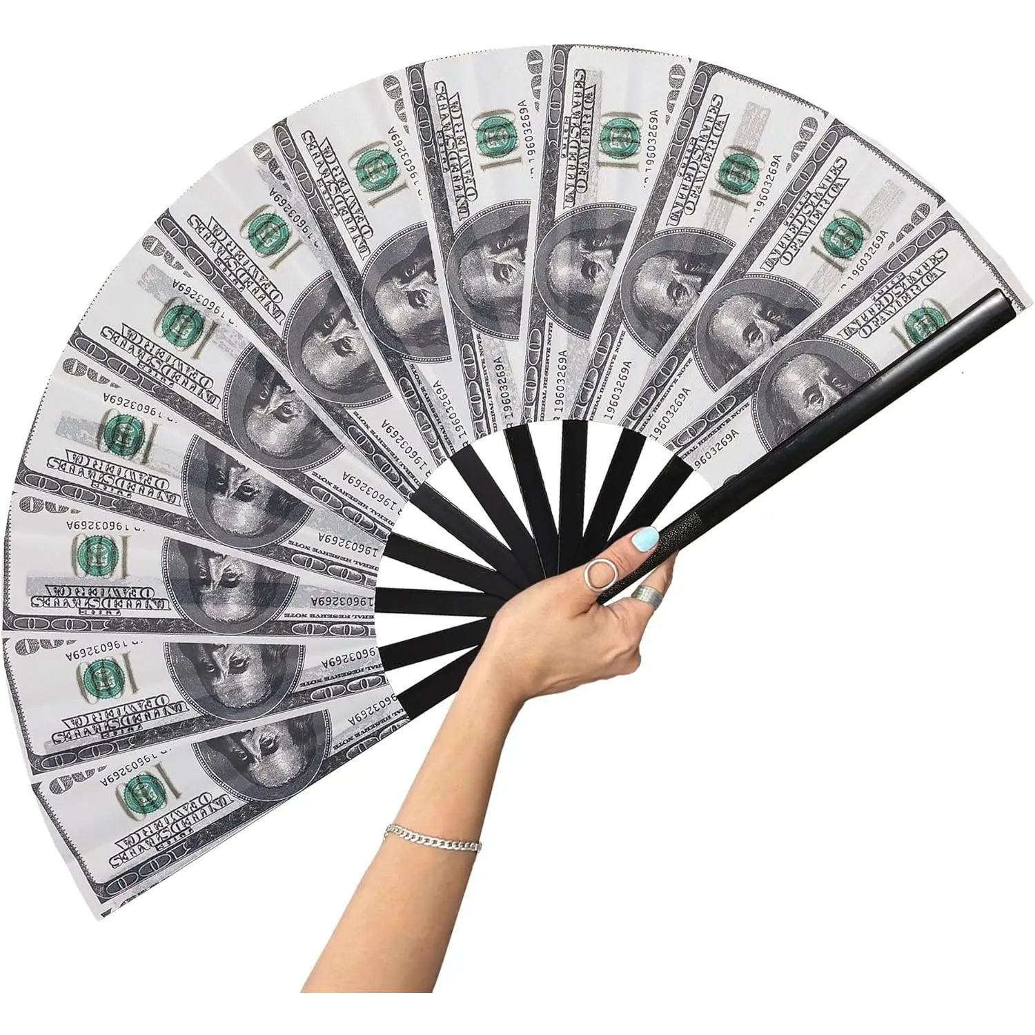 Large Folding Fans-Hand Fan Popping Fan for Line Dancing Clacking Fans for Boots  The Ground Dance, Party,Concert,Outdoor,Decoration ( Dollars)