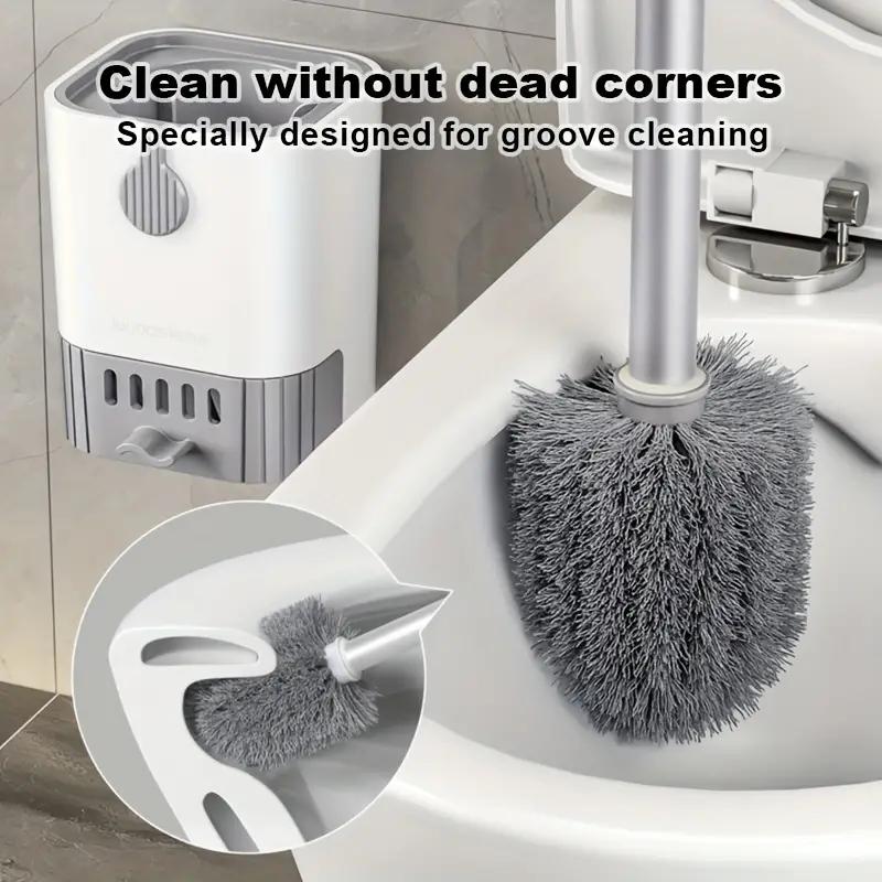 Toilet Brush and Holder Set, 1 Set Wall Mounted Long Handle Toilet Brush and Holder, Household Cleaning Supplies for Bathroom, Home Goods, Bathroom Brush Cleaner