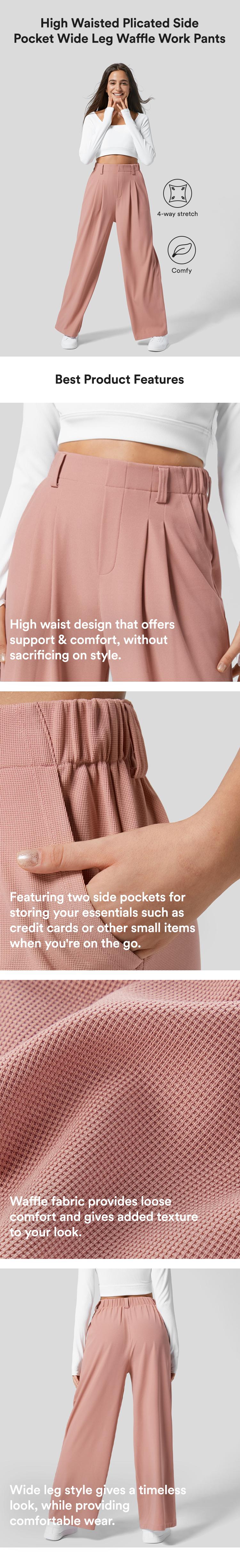 Halara Flex High Waisted Side Pocket Wide Leg Waffle Work Pants #Outdoorfun