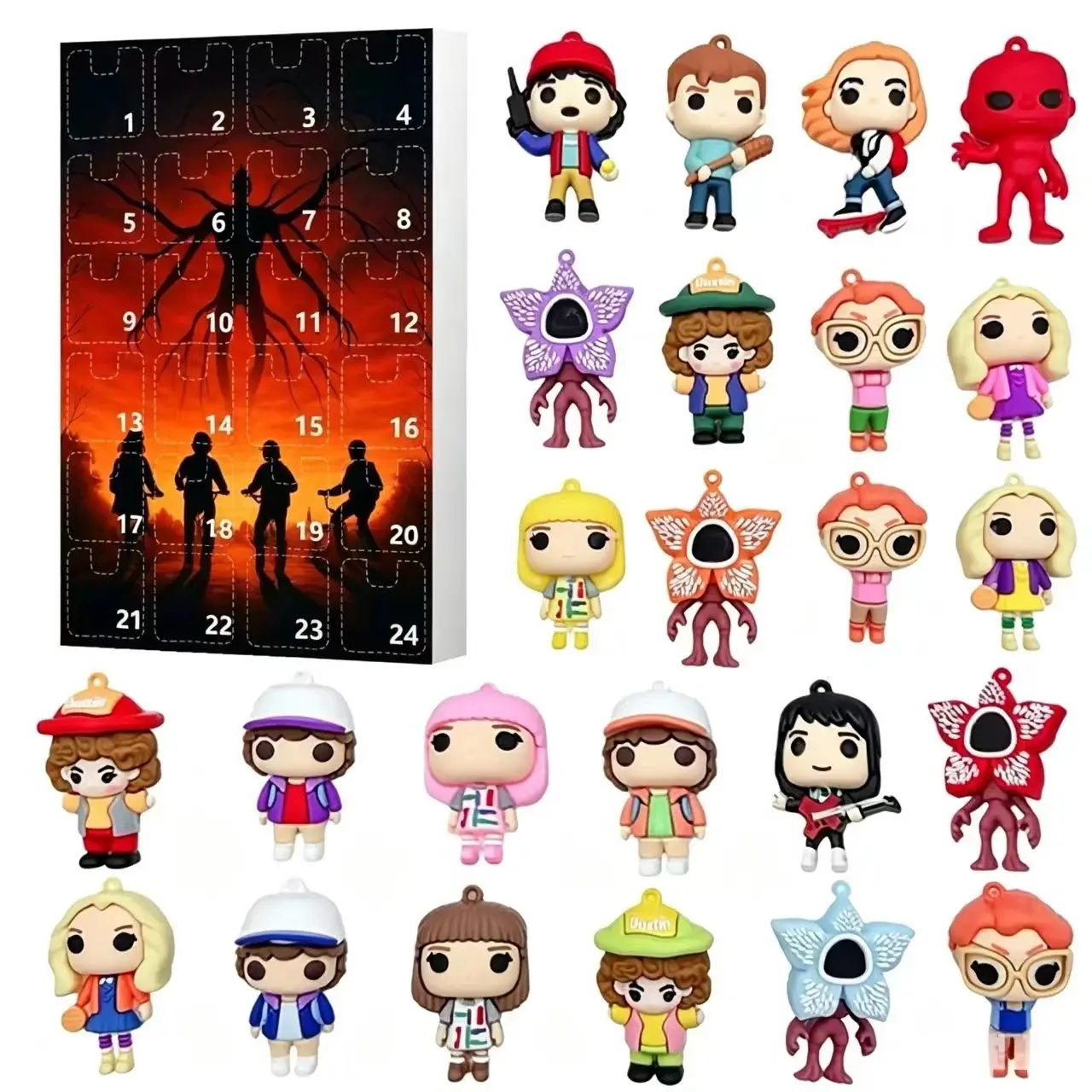 Halloween Christmas Advent Calendar, Monster Silhouette Countdown Surprise Box, Mini Character Doll Blind Box, Halloween Collectible Decor Toy, Holiday Gift for Teens