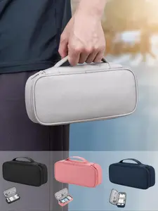 Digital Accessories Storage Bag, Cable Organizer for Travel, Waterproof, Holds Chargers, Cables, Jewelry, Perfect Gift for Dad or Boyfriend