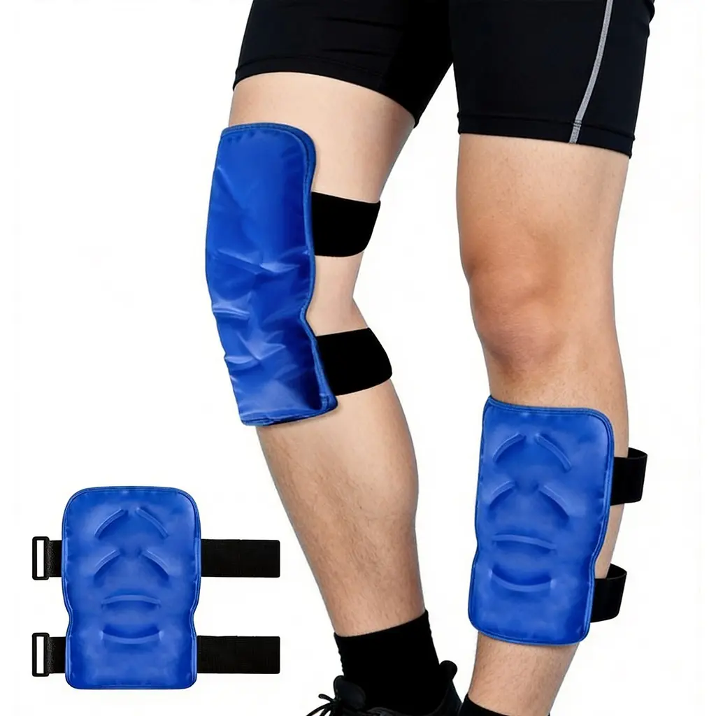Gel Ice Pack for Knee Calf Shin Lower Leg, Reusable Cold Therapy, Ideal for Running Hiking Football, Comfortable Recovery Aid, Attachable Ice Packs