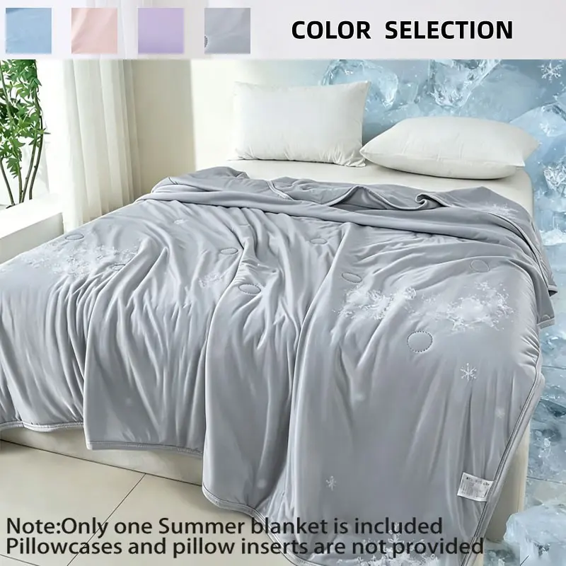 Double-Sided Cool Summer Quilt, Breathable Soft Air Conditioning Blanket, Four Colors and Sizes, Single and Twin Bed Use, Machine Washable Bedding