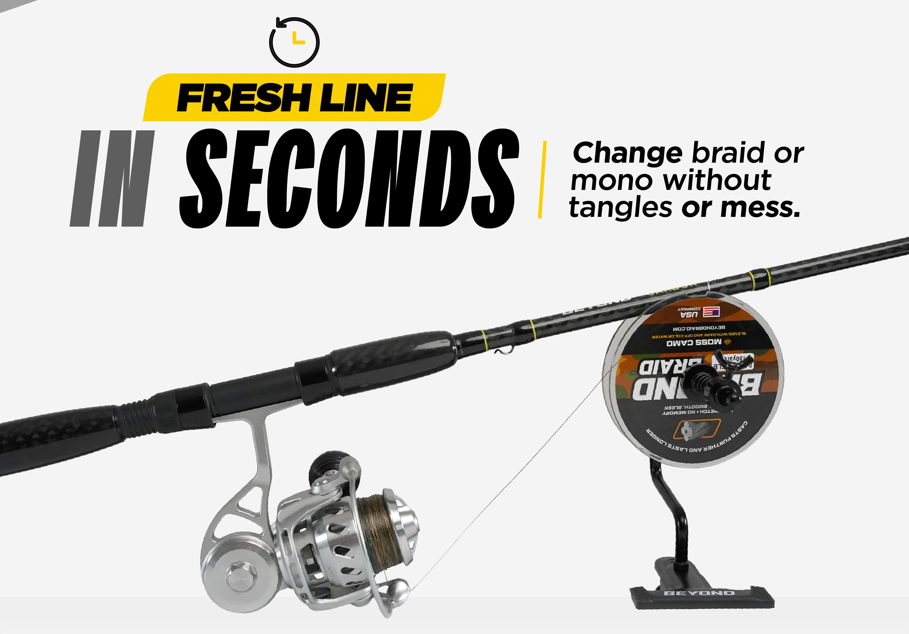 Beyond Braid EZ Fishing Line Spooler – Portable Table Mounted Reel Spooler for Spinning & Baitcasting Reels – Adjustable to Fit Multiple Size Spools of Fishing Line