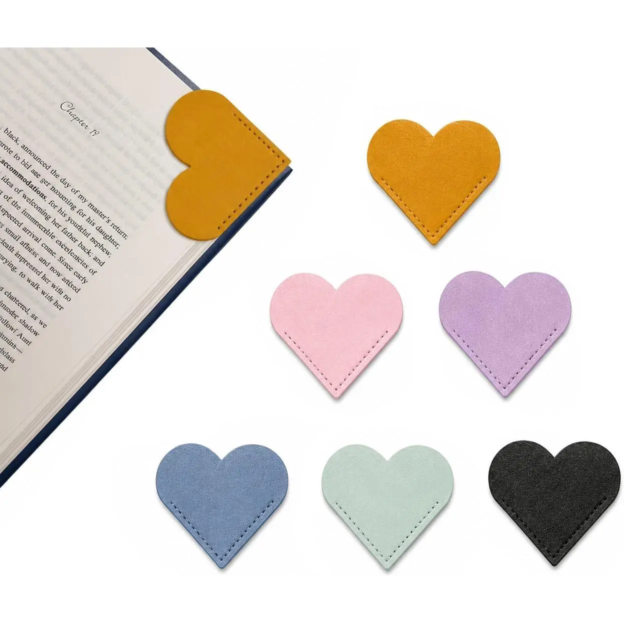 Leather Heart BookMarks for Reading Lover Teacher Students