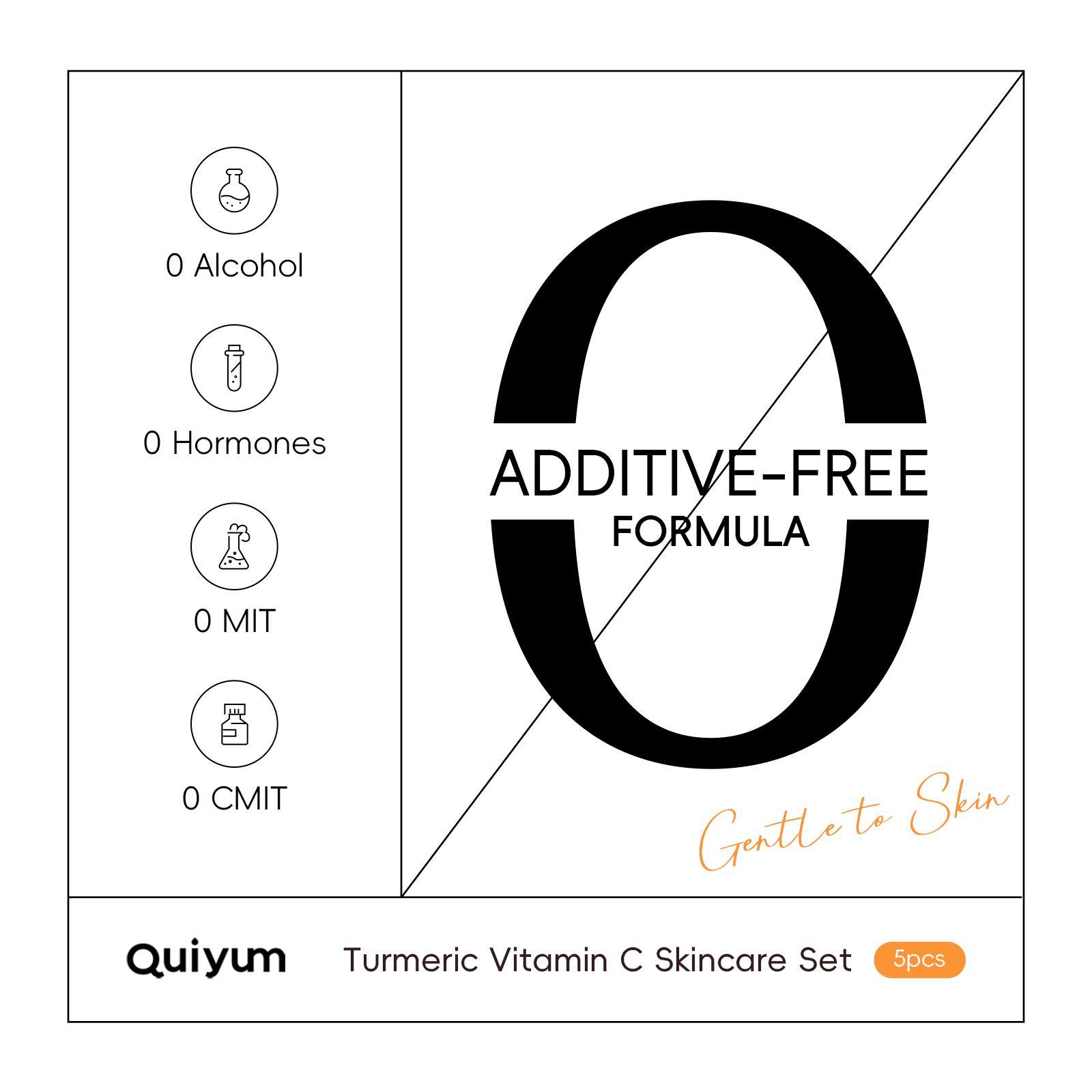 Quiyum Turmeric Vitamin C Skincare Set, Moisturizing Skin Care Kit, Skin Care Sets, Skin Care Products, Including Cleanser, Toner, Cream, Eye Cream, Serum, Soap, Mud Mask, Scraping Pate, Octopus Brush, Gift Box, Skin Care Kit for Women & Girl