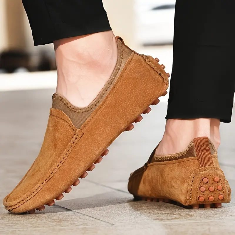 Men's Slip On Loafers Comfortable Non Slip Casual Shoes, Round Toe Design, All Season Daily and Party Wear, British Style, Knit Sock Ankle Driving Shoes, Loafers, Massage Shoes business