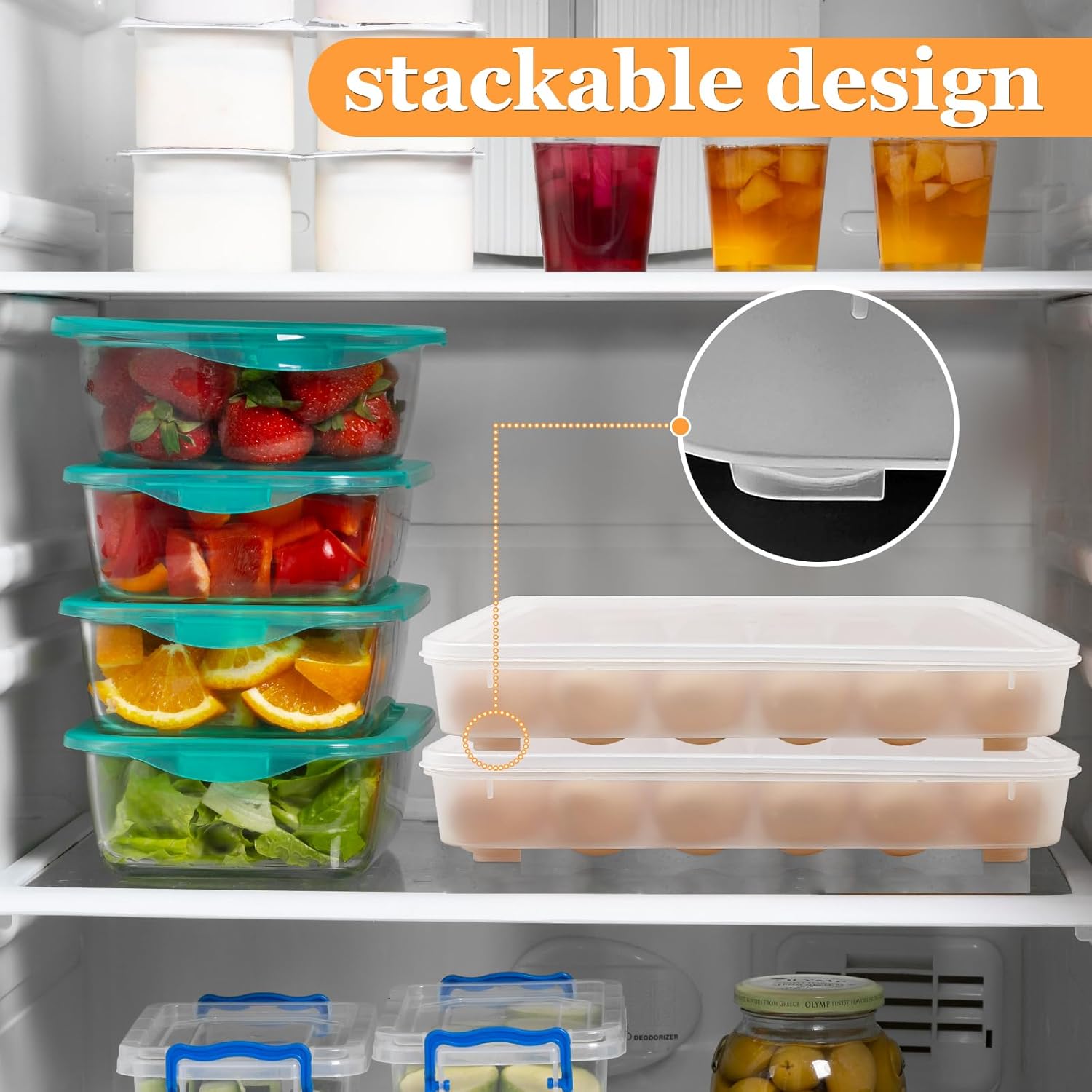 2 Pack Deviled Egg Containers with Lid,Stackable Plastic Egg Holder for 48 Eggs,Clear Egg Storage Carrier for Fridge,Easter,Thanksgiving Party Kitchen Supplies 2 Pack Deviled Egg Containers with Lid,Stackable Plastic Egg Holder for 48 Eggs,Clear Egg Storage Carrier for Fridge,Easter,Thanksgiving Party Kitchen Supplies