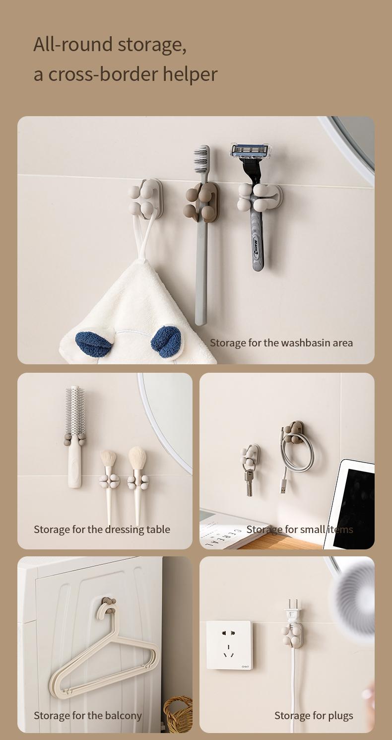 FaSoLa multi-purpose no-nail, traceless hook, multifunctional wall and kitchen hook, universal silicone hook for office use