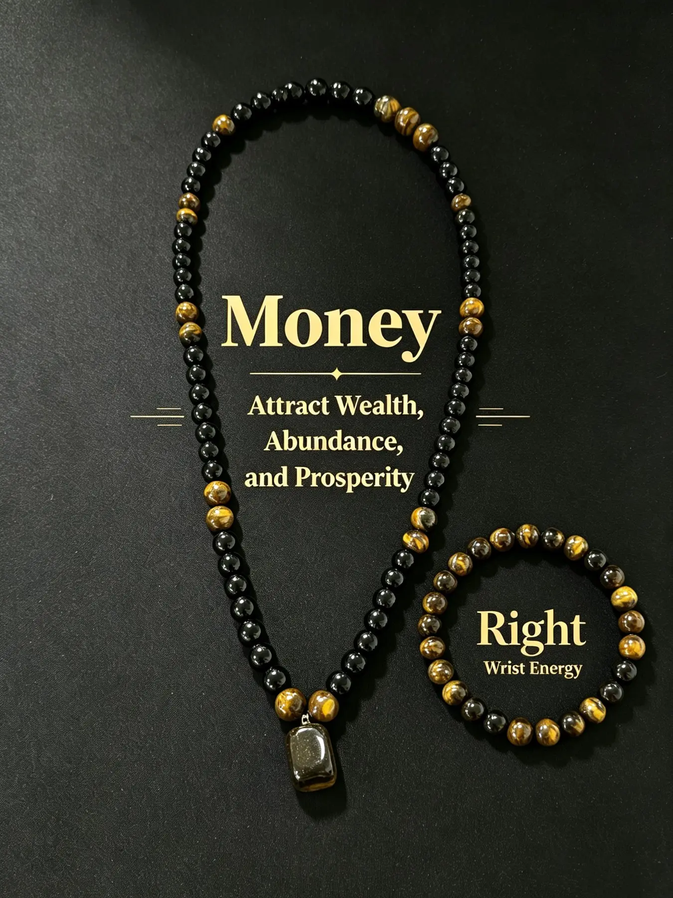 Buy One Get One Free Money Attraction Pendant Necklace, Lion Stone Healing Crystal, Basalt Anniversary Party Jewelry, Long Chain, Unisex Gift
