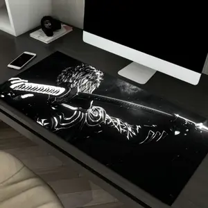 Large Gaming Mouse Pad with Warrior Design, Non-Slip Rubber Base, Washable and Durable, Ideal for Gamers, Office, School, Home Decor, Computer Mouse Pad, Gaming Desk Mat