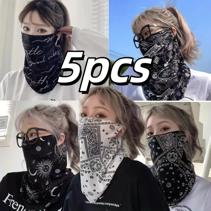 Summer Outdoor Face Masks Breathable Vintage Style Soft Reusable Face Covers for Travel Daily Commute Trendy Comfortable Fit