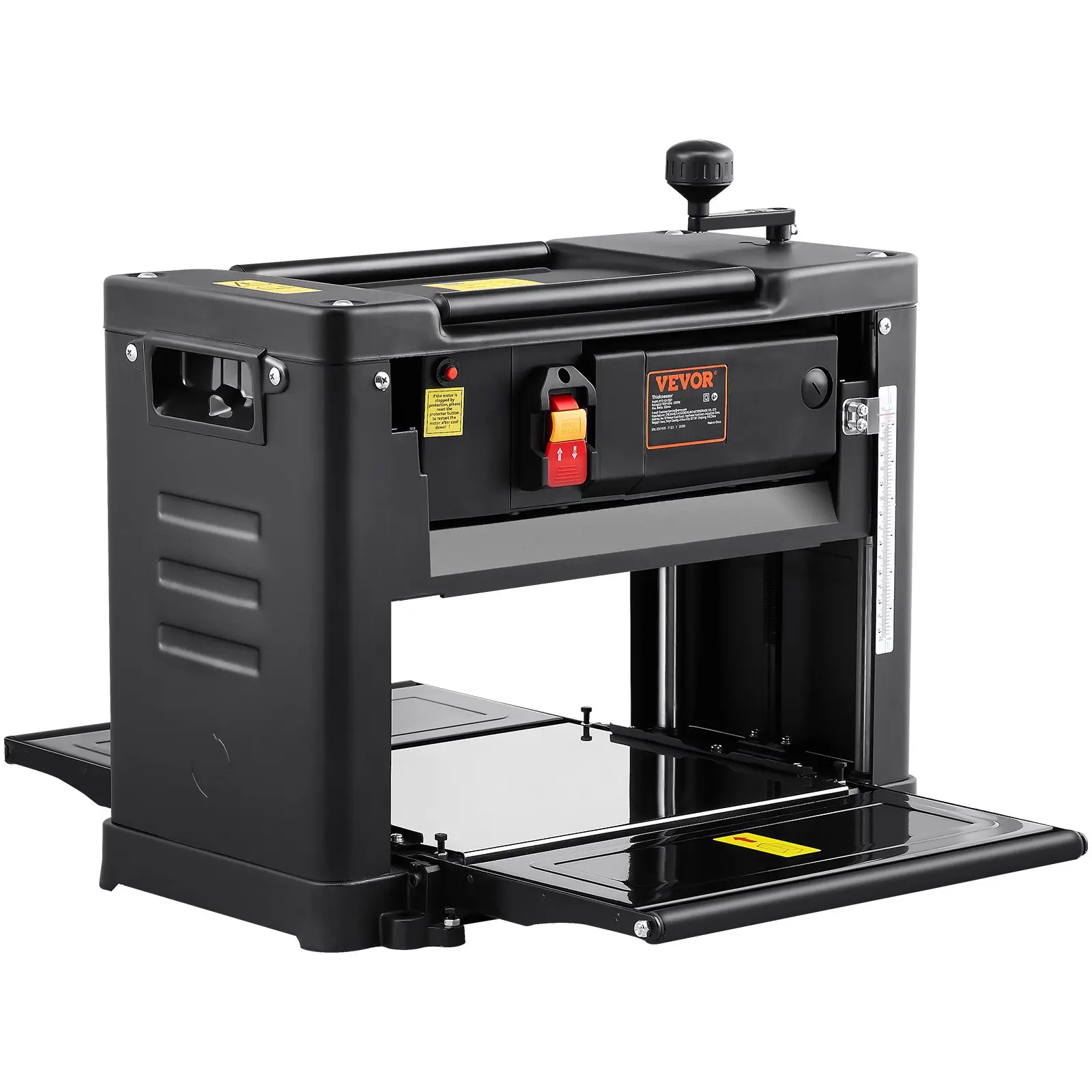 VEVOR Thickness Planer, Single Speed, 13" Width Worktable Benchtop Planer, Two-Blade, 15-Amp 2000W Powerful Motor, 12" Extended Infeeding Table, Low Noise for both hard soft wood material removal