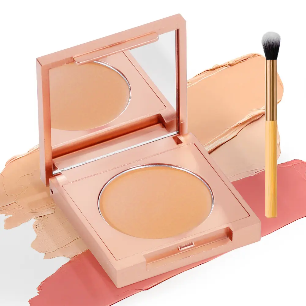 MAYCHEER Colored Clay CC Undereye Corrector Makeup - Dark Circle Color Corrector with Brush, Natural Coverage, Smooth, Hydrating Concealer for Women