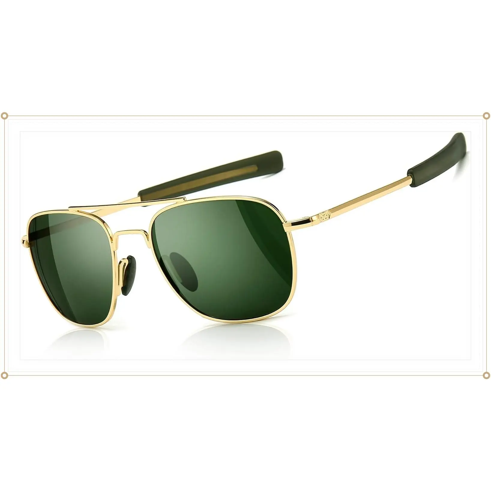 Men's Military Style Polarized Pilot Aviator Sunglasses Bayonet TemplesGift