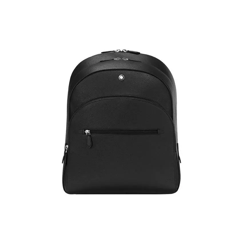 Montblanc Meisterstuck Hexagonal White Star Zipper Leather Backpack – Unisex Large Black