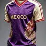 Mexico Gold Eagle Football V-Neck Shirt, Soccer Champion Gameday Top, Casual Ethnic Pattern Design, All-Season Wear, Soccer Jerseys