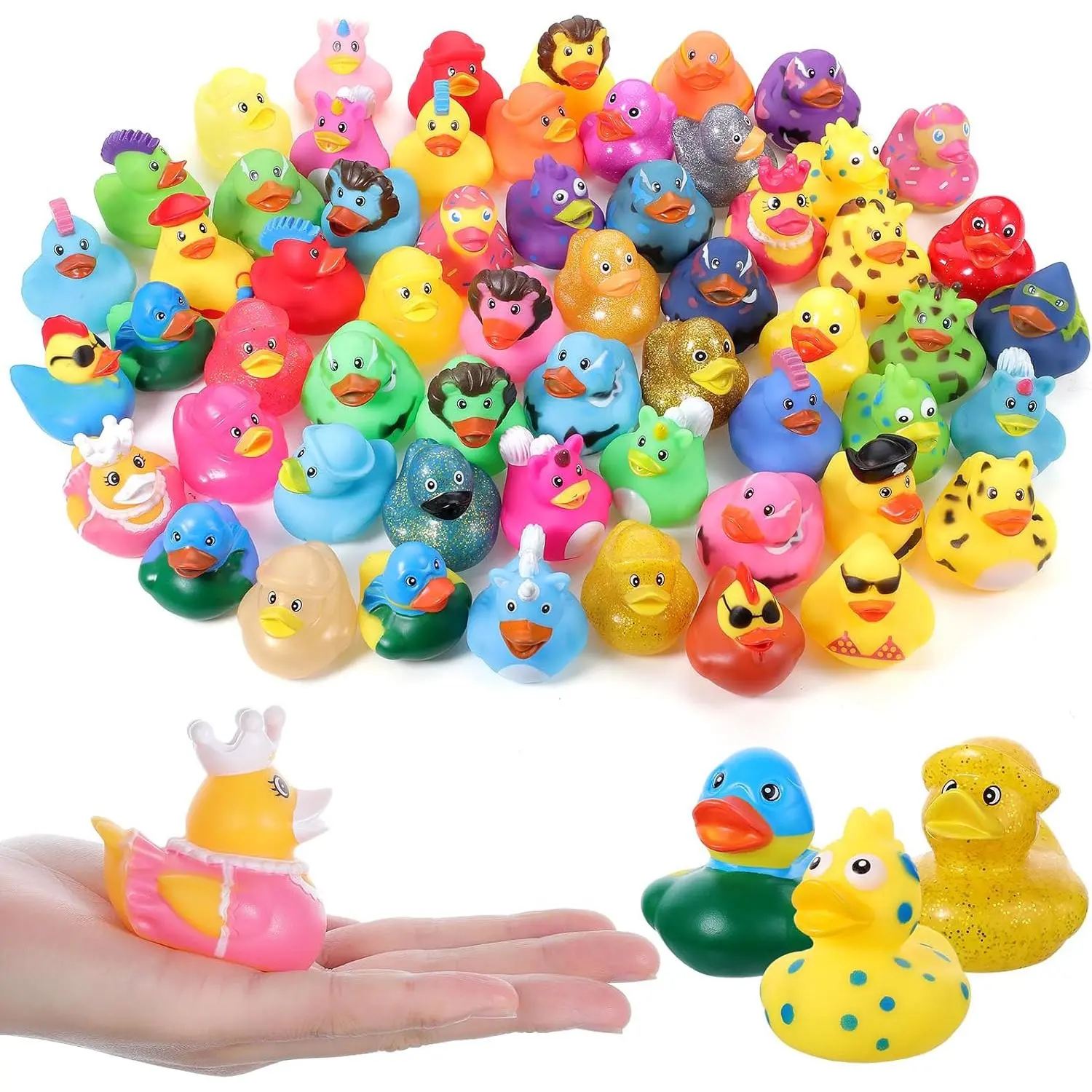 30Pcs Rubber Ducks Assorted Plastic Bulk Rubber Duck for Jeeps Ducking Mailbox Cruise Ducks Bath Pool Toys Party Favors Cruise Ships Hiding Classroom Exchange Gifts for Kids Teens