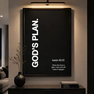 God's Plan Isaiah 60:22 Scripture – Black & White Religious Wall Art, Inspirational Home Office Decor, Christian Gift, Canvas Wall Art, Canvas Prints, Framed Canvas, Unframed Canvas, Bible Verse Wall Decor, Christian Decor, Bedroom Decor, Office Decor