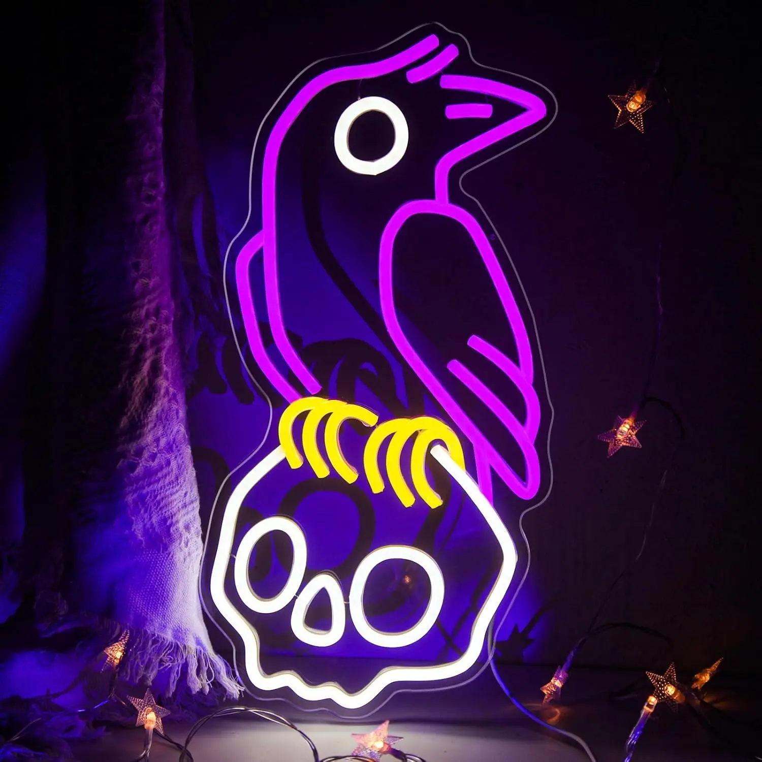 Adjustable LED Wall-Mounted Lighting Fixture, USB-Powered Push Button Control, Gothic Style Decorative Light for Bedroom & Party Settings, Adjustable Atmosphere Light