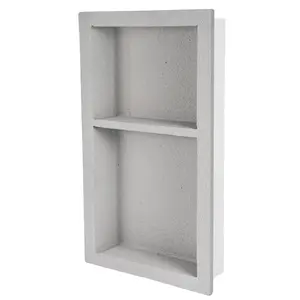 Double Recessed Shower Niche Shelf Tile Ready 12" x 25.5", Waterproof Built-In Wall Insert with Square Corners, Modern In-Wall Bathroom Storage Organizer, Easy Installation Shower Niche for Shower Wall Organization
