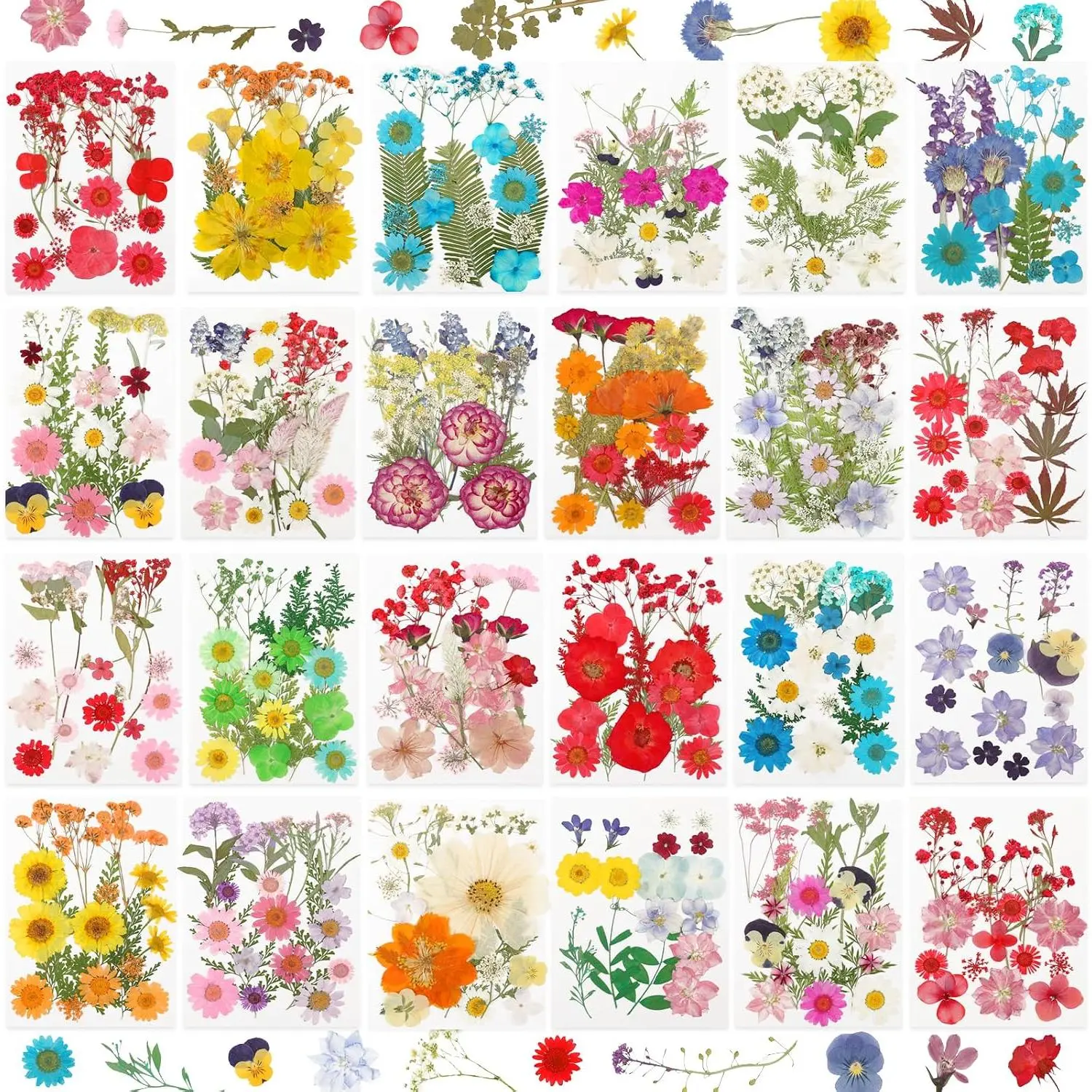 428 Pcs Dried Pressed Flowers for Resin,Real Nature Dried Flowers for Crafts Bulk Dry Flowers Leaves Kit Used for Resin Molds Scrapbooking DIY Art Crafts Candle Soap Making Nails Décor