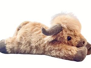 20"|   4 Pounds Highland Cow Weighted Stuffed Animals with Unscented Microwavable Heating Pad, Cute Coolable Heatable Weighted Plush Warm Gift for & Adults