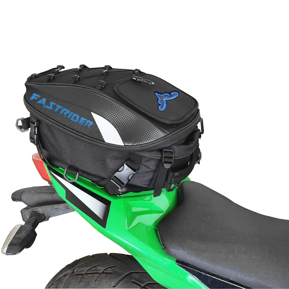 Hard Shell Motorcycle Helmet Backpack, Carbon Fiber Waterproof Bike Bag, Reflective Strips, Large Capacity, Ideal for Cycling and Travel