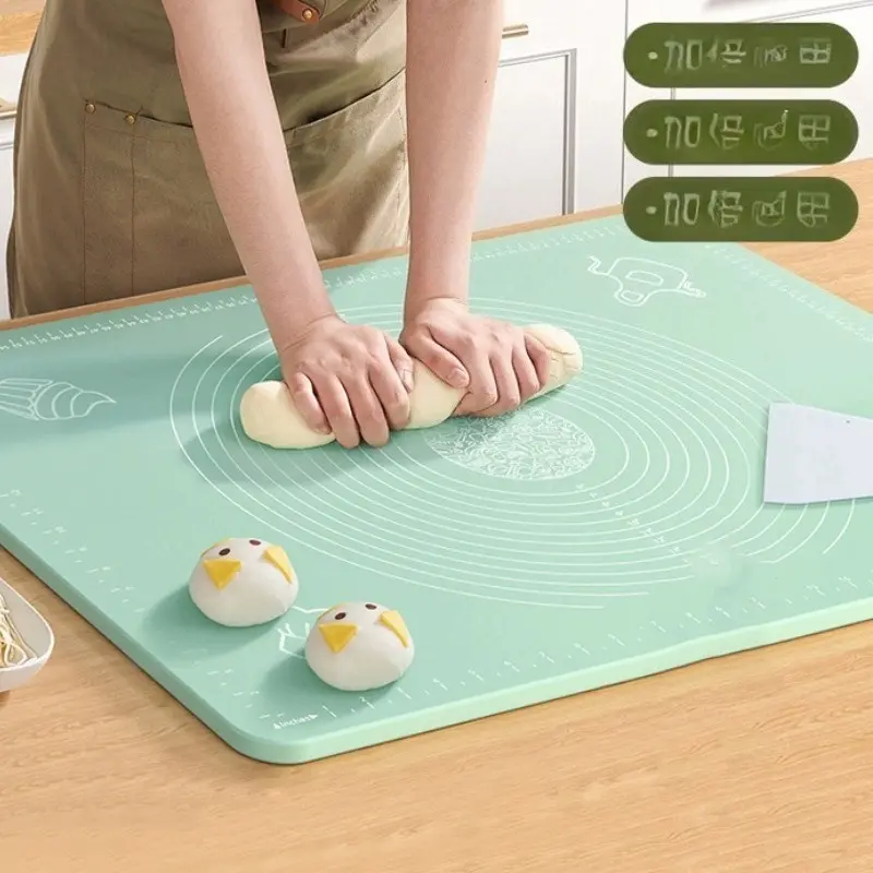 Silicone kneading mat food grade home use rolling pin and board pad non-slip extra large kitchen dumpling making large cutting board