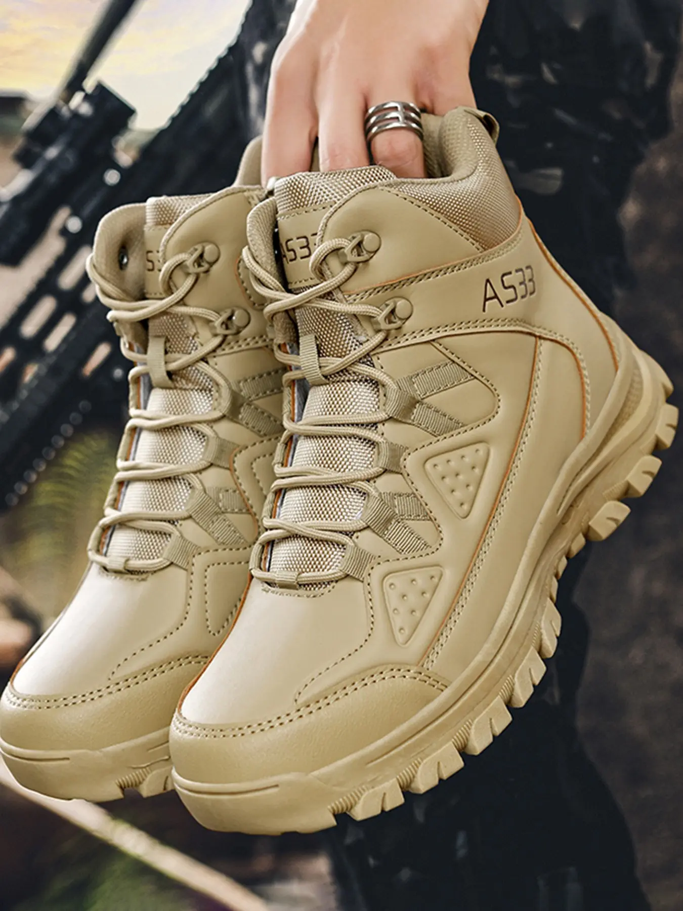 Men's Outdoor Training Shoes, Short Boots, Hiking Boots, Walking Hiking Shoes, Climbing Shoes, Non-Slip Sole, High Top Men's Shoes, All Seasons