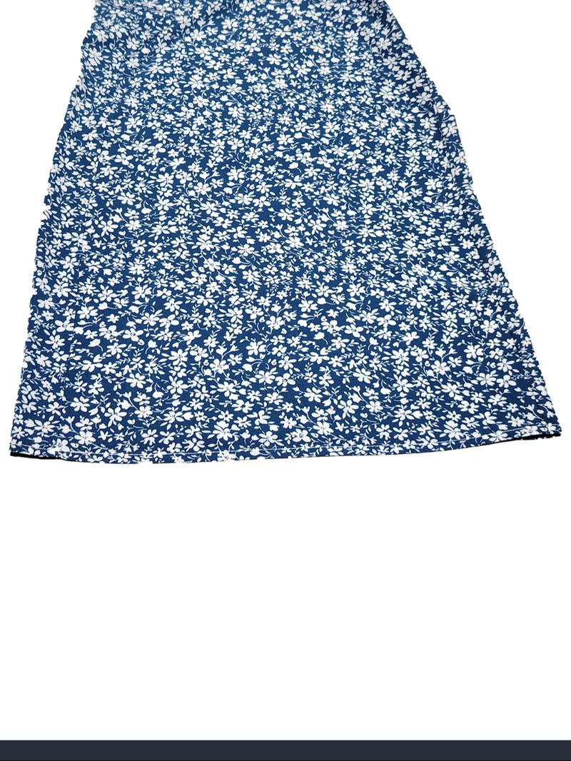 Women's Ditsy Floral Print High Waist Wide Leg Pants, Boho Casual High Rise Trousers for Beach Vacation Holiday, Summer Outfits 2024, Ladies Bottoms for Summer, Wide Legged Pants