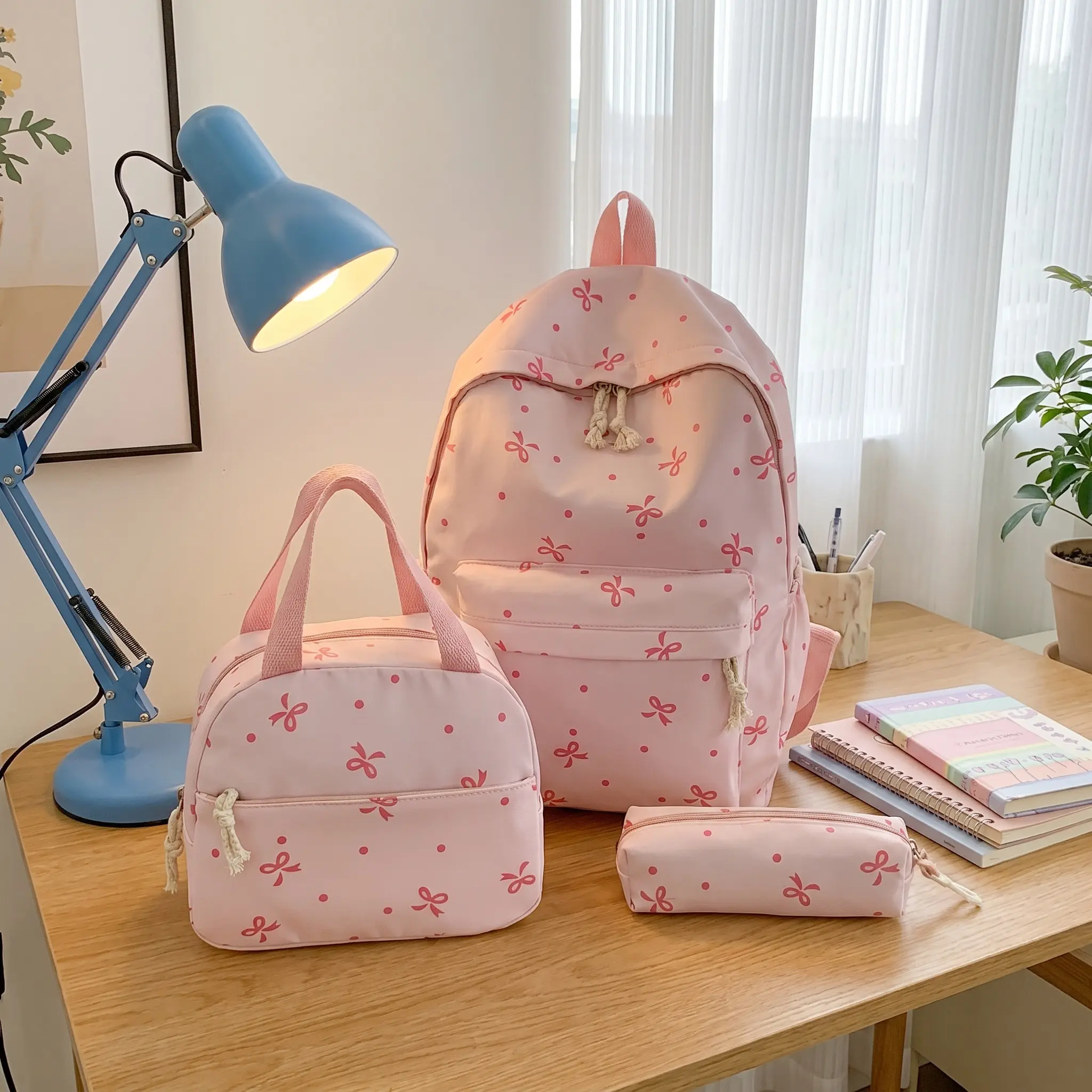 Casual Travel Backpack For School Large Capacity Nylon Three Piece Set Unisex Stylish Everyday Essential Lightweight Comfortable travelessentials