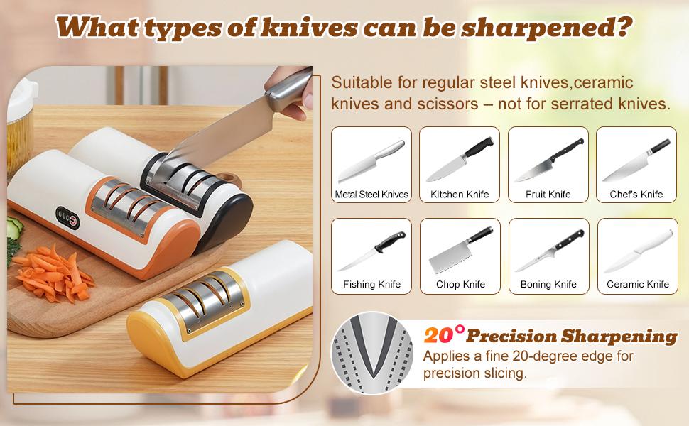 -Stage Electric Knife Sharpener, Professional Multi-Function Kitchen Knife Sharpener for Home Use, Fast Blade Sharpening Countertop Gadget
