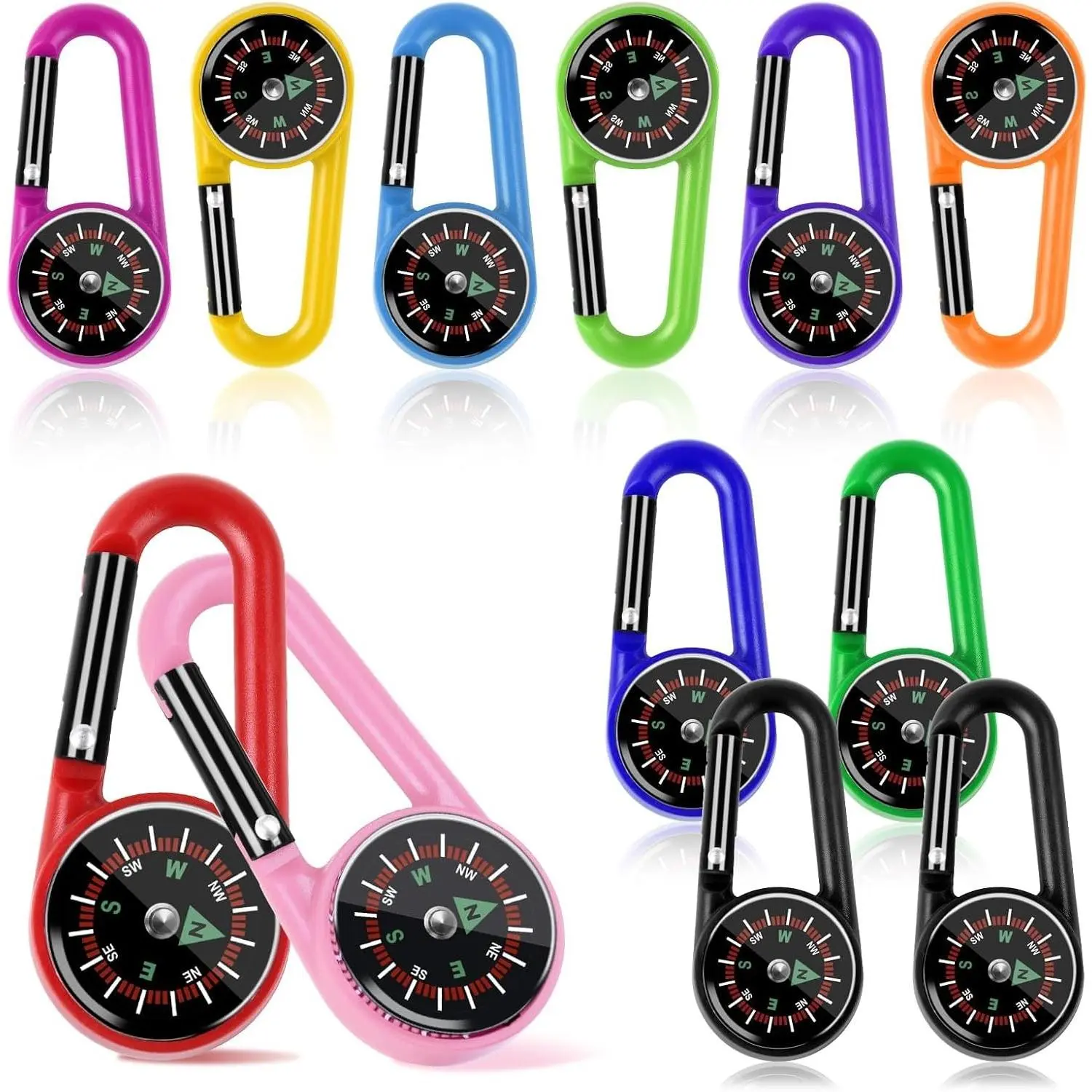 12 Pcs Mini Compass Keychain for Kids Bulk, Small Pocket Magnetic Compass for Outdoor Survival Hiking Camping Party Backpacking Accessory
