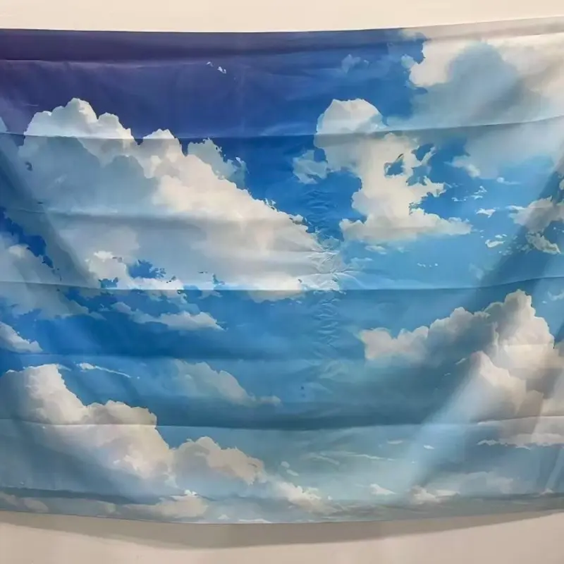 Sky Theme Party Banner, Decorative Banner, Sky Clouds Pattern Backdrop, Photo Background Cloth, Photo Backdrops, Indoor & Outdoor Background Decoration for Home Party, Ornaments