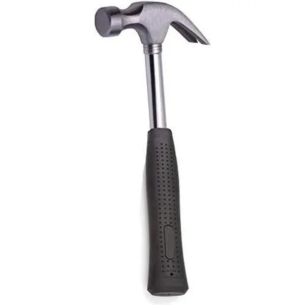 Harden 8 oz Claw Hammer - Solid Tubular Steel Handle - Forged Fine Grain Steel  - Non slip rubber grip handle