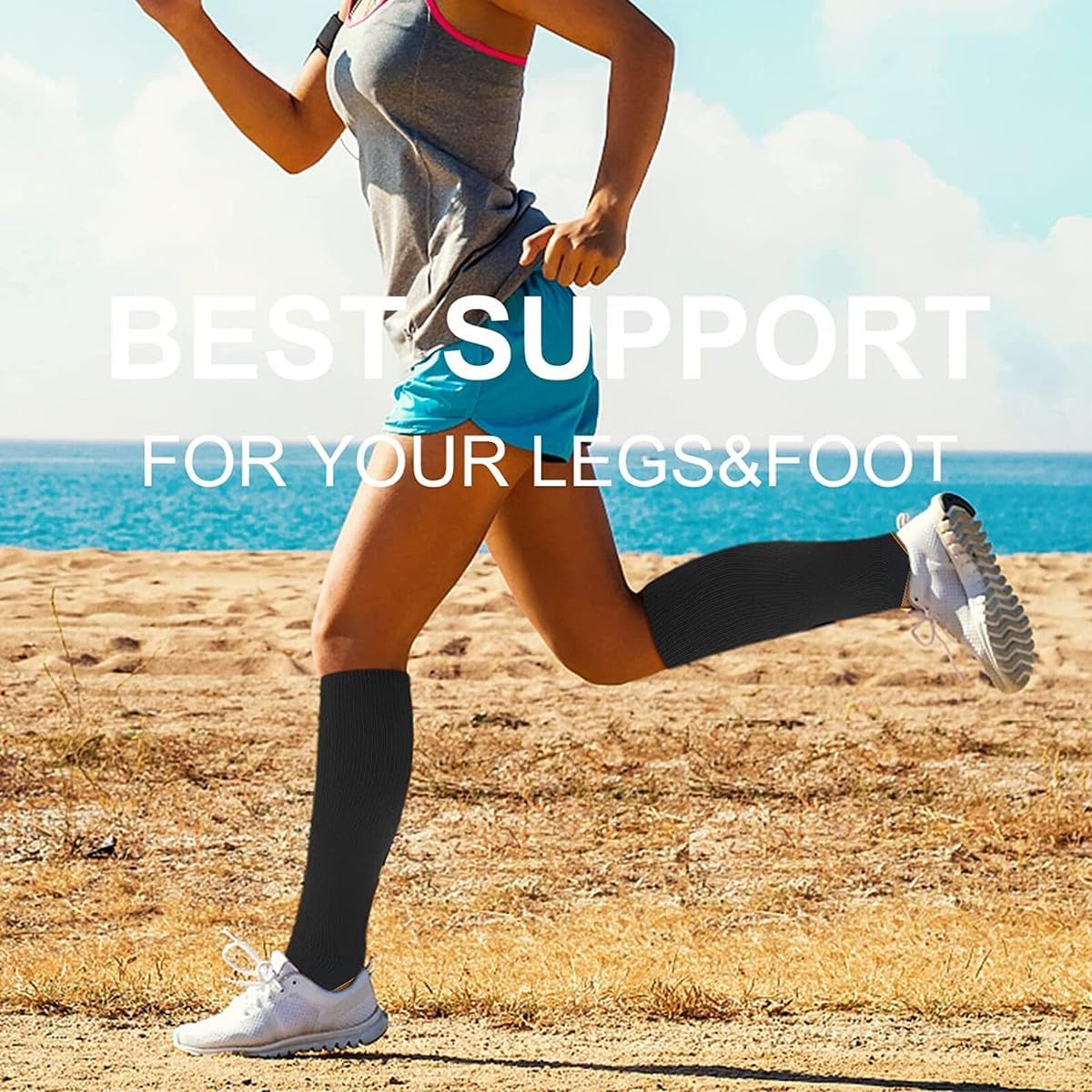 Copper Compression Socks 6-Pack for Women Men Medical Grade Graduated Support Circulation Boost Running Nursing Athletic Diabetic Socks Unisex Relieve Muscle Fatigue