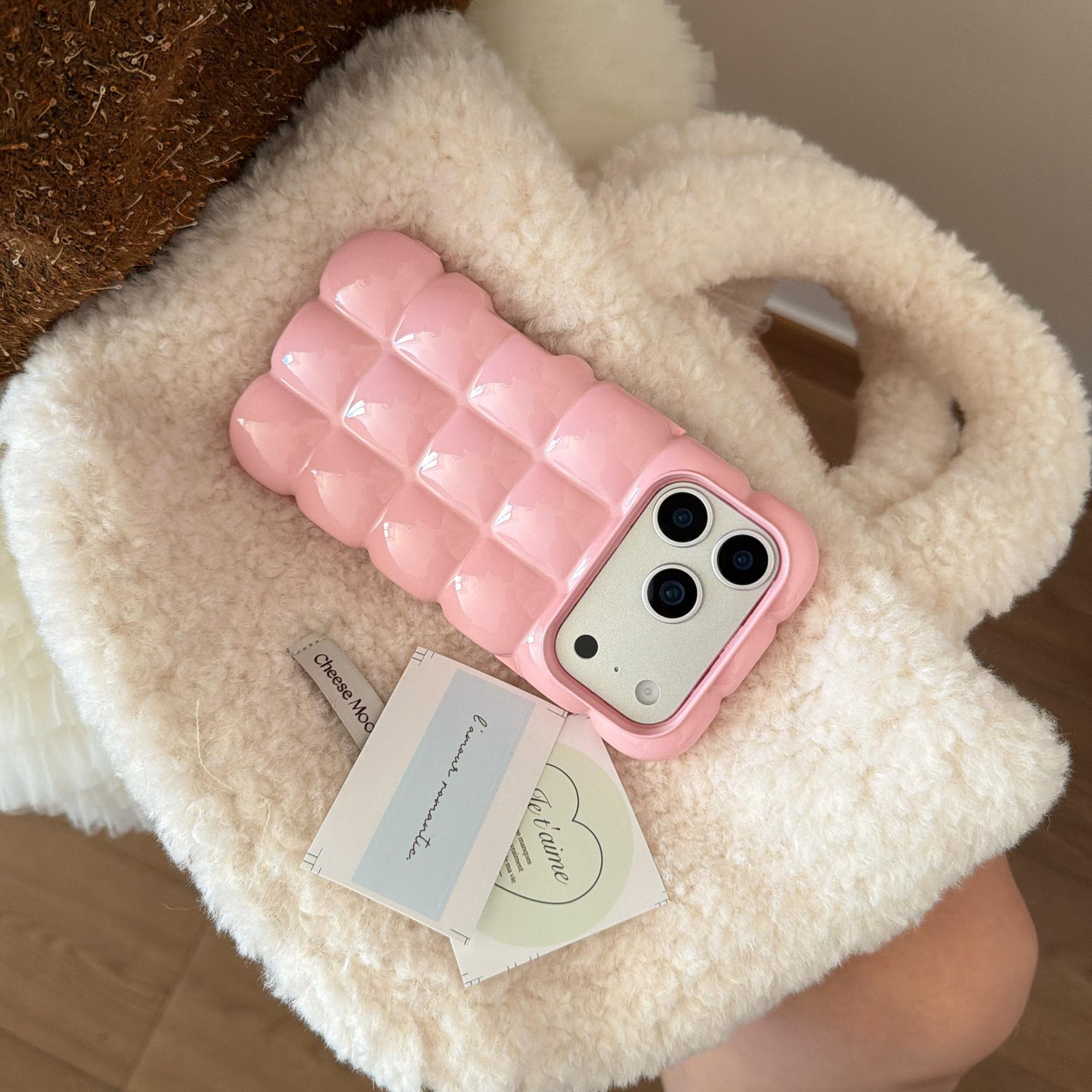 Minimalist Plated Solid Color Bubble Case for iPhone 17 Pro Max 16 15 14