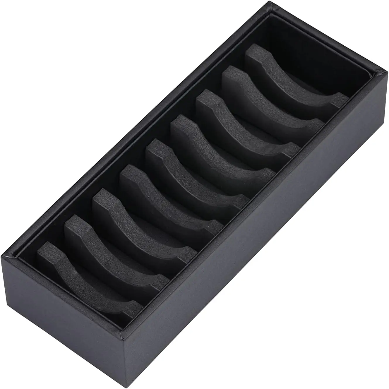 Black Bracelet Organizer Box with 10 Grooves, PU Leather Bracelet Holder and Bangle Organizer Tray,  Bangle Storage Box for Bracelets, Bangles and Cuffs, Display Holder