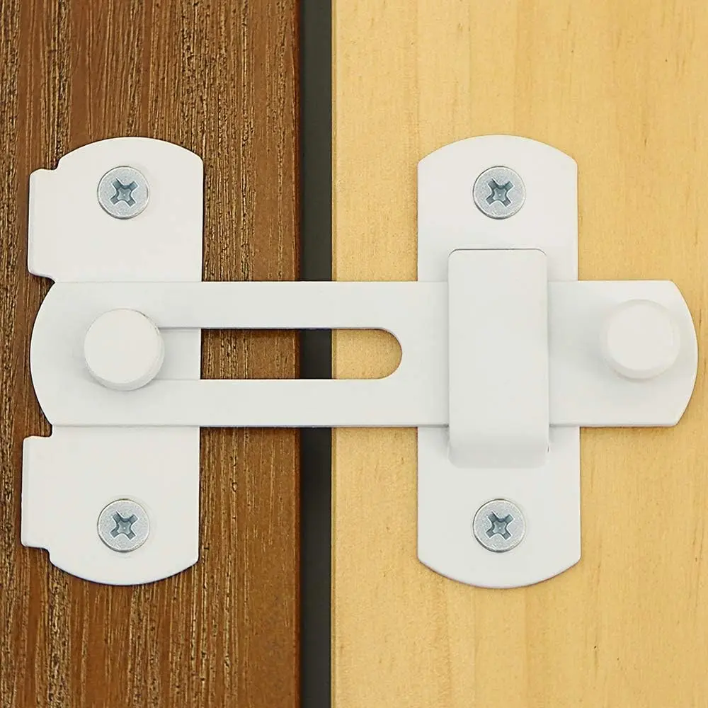 Alise 4 Inch White Heavy Duty Stainless Steel Gate Latches, Anti-theft Security Flip Latch Gate Hardware for Barn Wood Door Fence Sliding French Doors