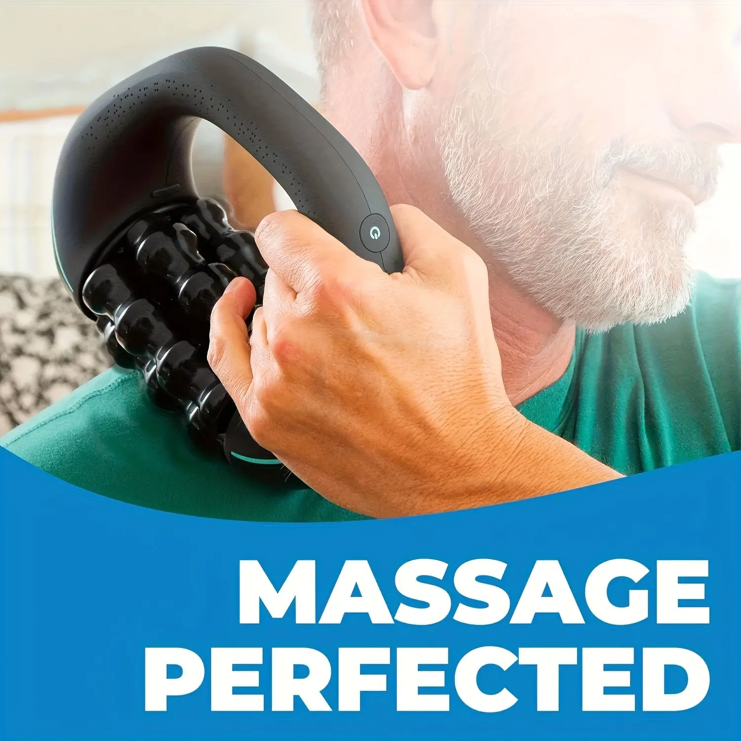 Electric Deep Muscle Massager, Three-Speed Rolling Impact Massage Device, Rechargeable Portable Leg Back Shoulder Massager, Athlete Recovery Tool