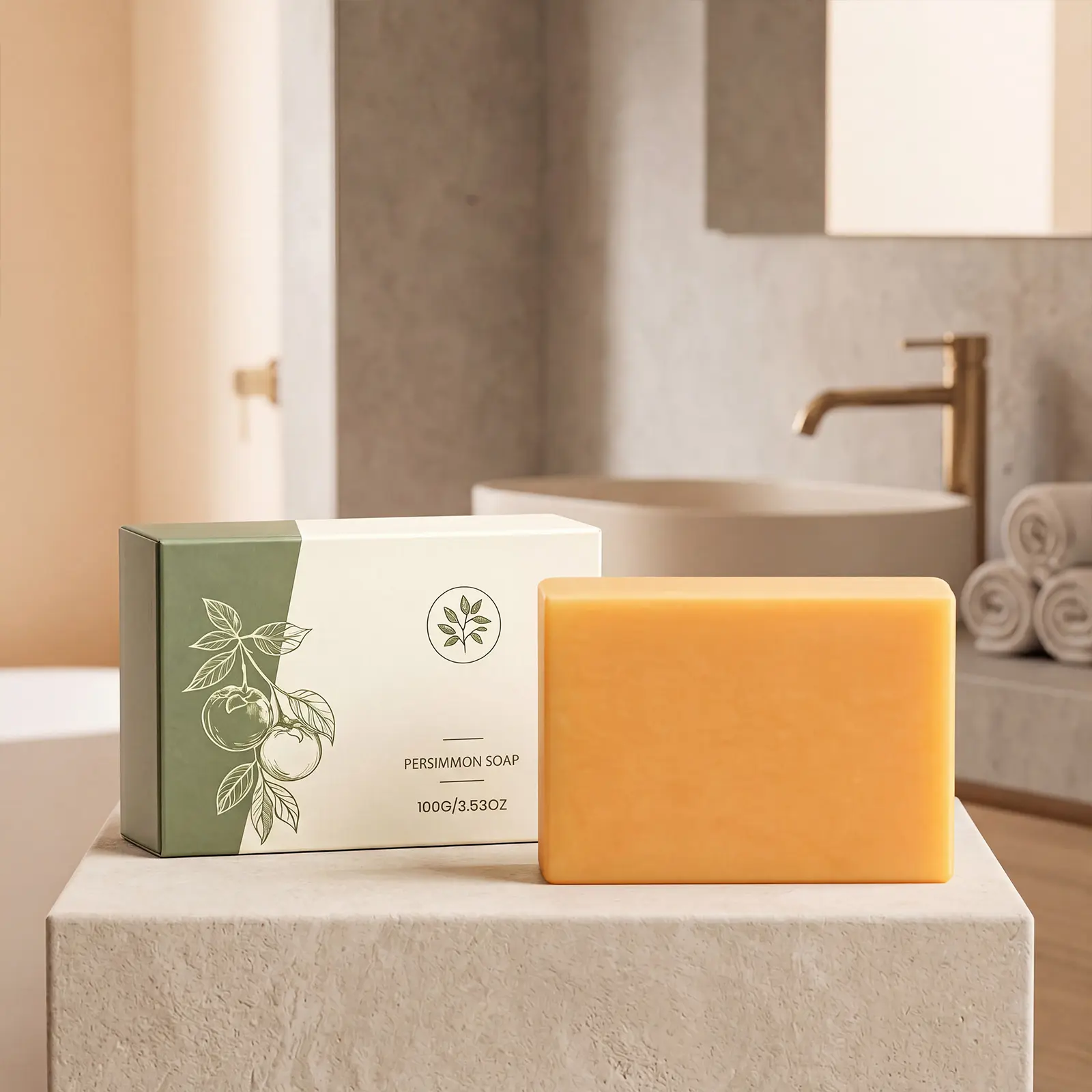 AMZ Persimmon Soap Gentle Cleansing Body Skin Moisturizing Moisturizing Natural Fresh Fragrant Foam Dense Bath Soap