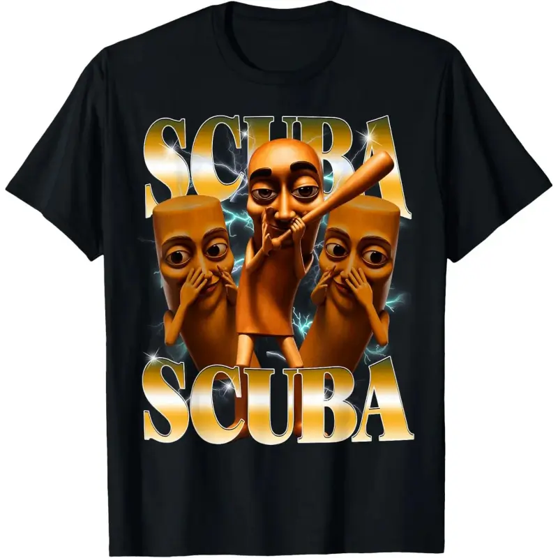 Scuba Tung Tung Sahur Stupid Dance Y2K Brainrot Meme T-ShirtTrailZen t-shirt
