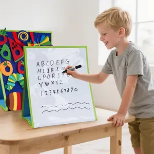 Double-sided teaching writing board white drawing board, dual sided board, foldable felt storyboard, portable game board, teaching tool teacher storytelling demonstration props, family interactive game