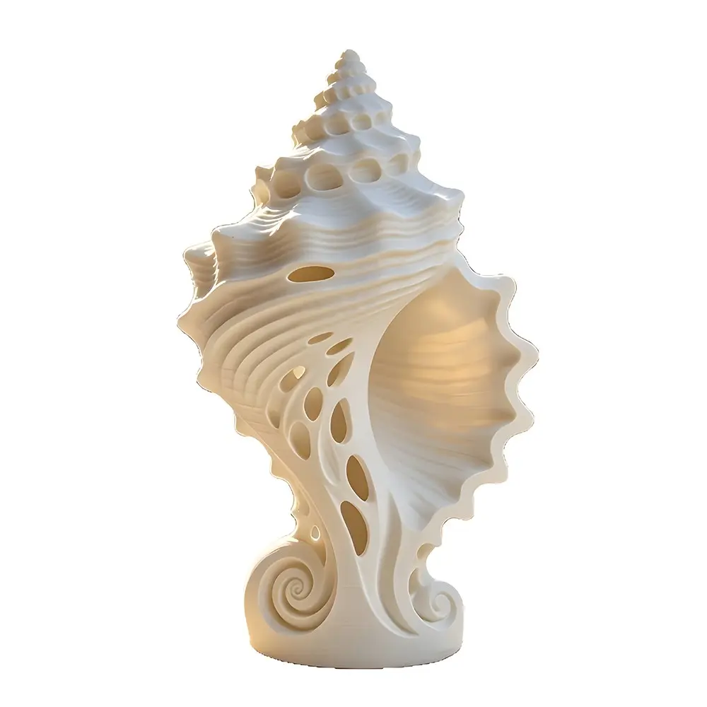 Hollow Out Seashell Statue, Artistic Seashell Ornament, Ocean Style Desk Decor, Wabi-Sabi Hotel Entrance Decoration, Bedroom Nightstand, Living Room Fireplace Shelf, Desktop Decoration Ornament