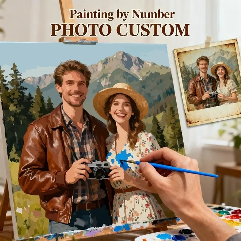 Custom Photo Diamond Painting Kits - Customizable, Beginner-Friendly Handcrafting Sets with Diamond Tiles, DIY Hand-Painted Couples Gift, Adult Home Wall Decoration