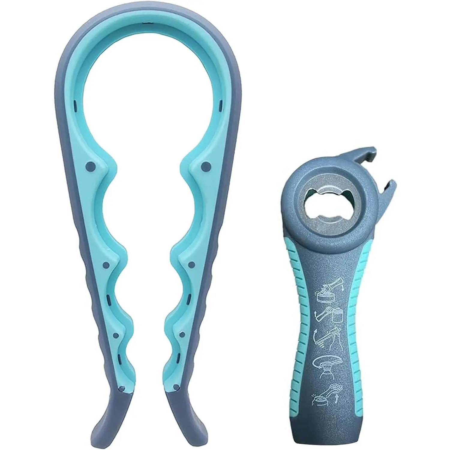 Jar Opener for Seniors with ,Jar Opener for Weak Hands,5-in-1 Bottle Opener,4-in-1 Can Opener (A-Blue)