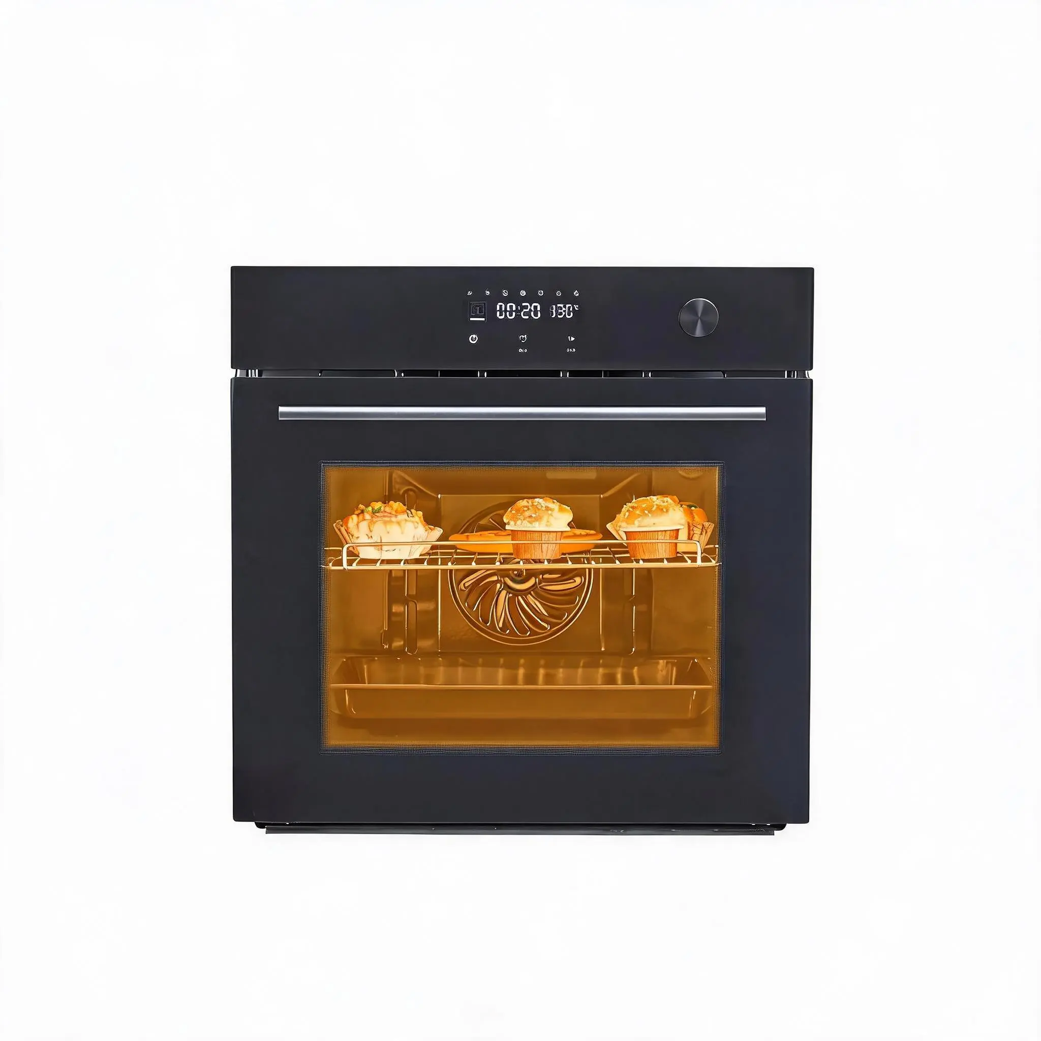 24" Built-In Electric Oven, Stainless Steel Single Wall Oven, 2.5Cu.Ft Convection Oven with Touch Screen and 3-Layer Insulated Glass Door - 240V 3000W Power for Fast Cooking