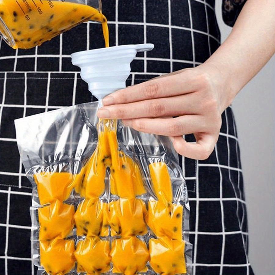 10pcs / 50pcs Disposable Ice Cube Bags, Ice Mold Trays, Ice Trays, Self-Sealing Freezer Bags, Outdoor Kitchen Utensils