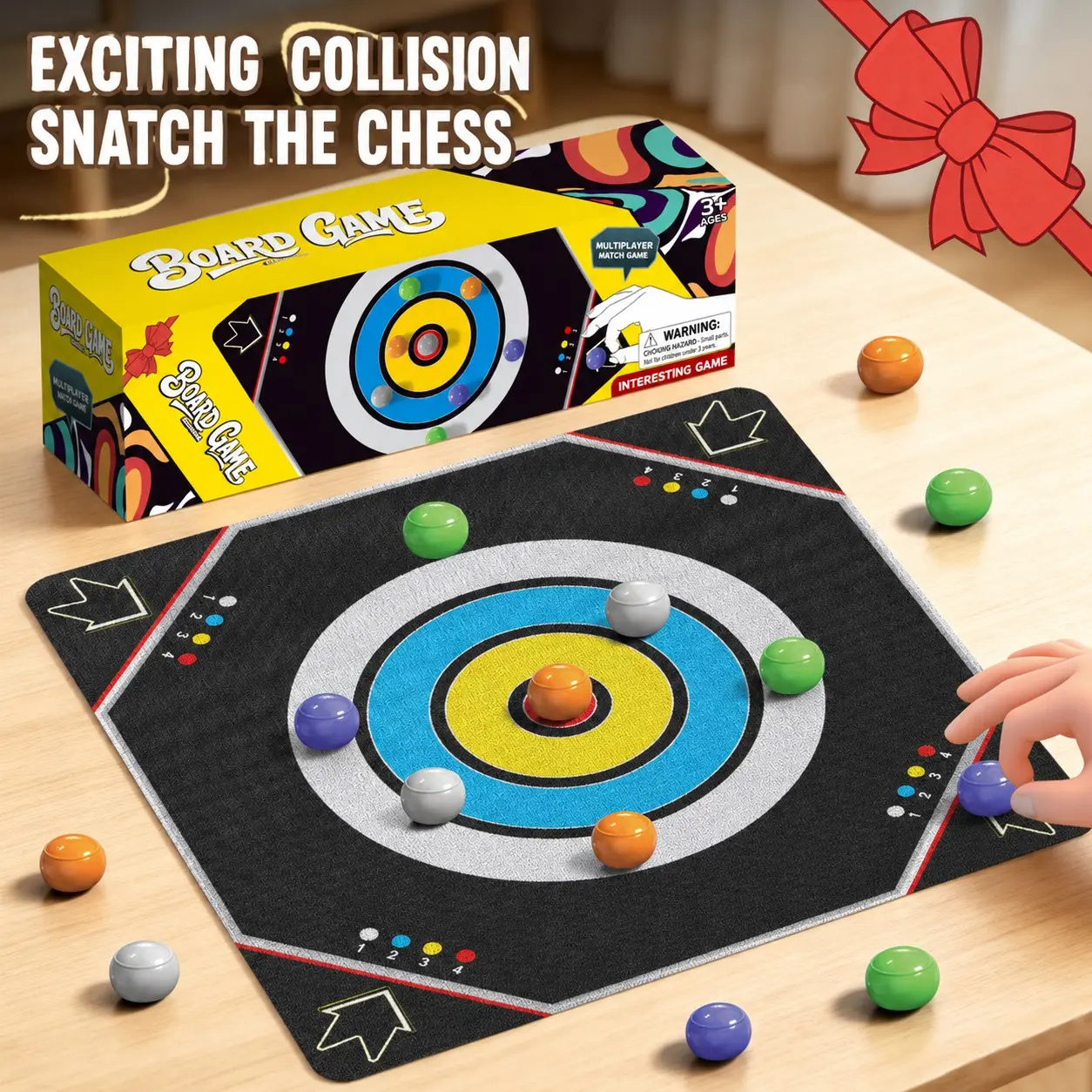 Target Takeover Finger Ball Game, 2-4 Player Tabletop Strategy, Easy to Learn, Family & Party Icebreaker, Indoor Outdoor Fun